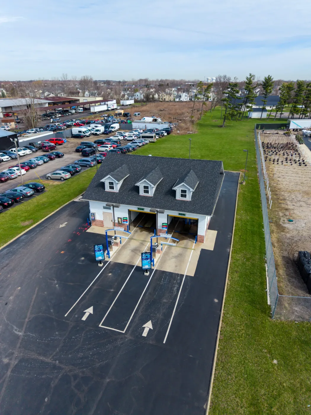 Vacuum bays from the air - Mr Sudz touchless car wash, Kenny Rd